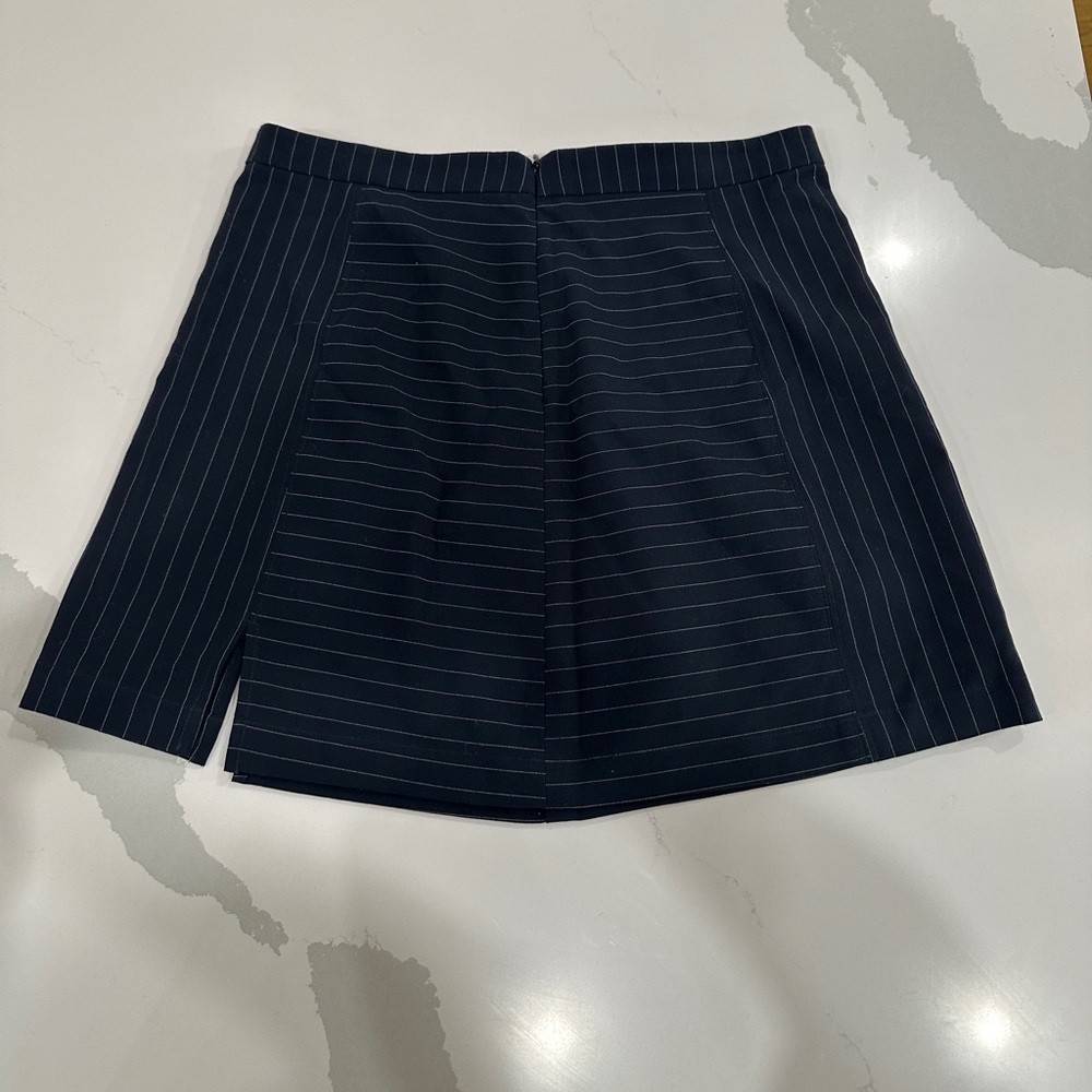 Navy blue and white striped skirt